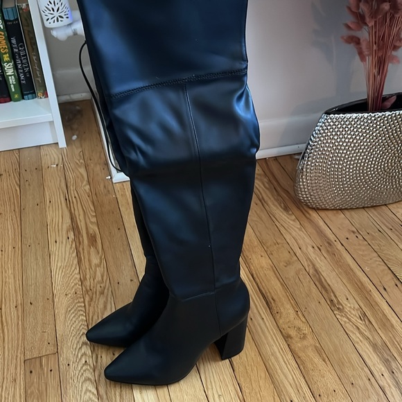 Black Stretch Charles David over the knee boots. Never worn outside. - Picture 3 of 5